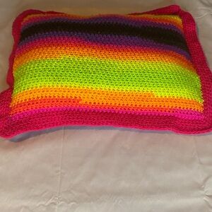 Colorful Crochet Pillow